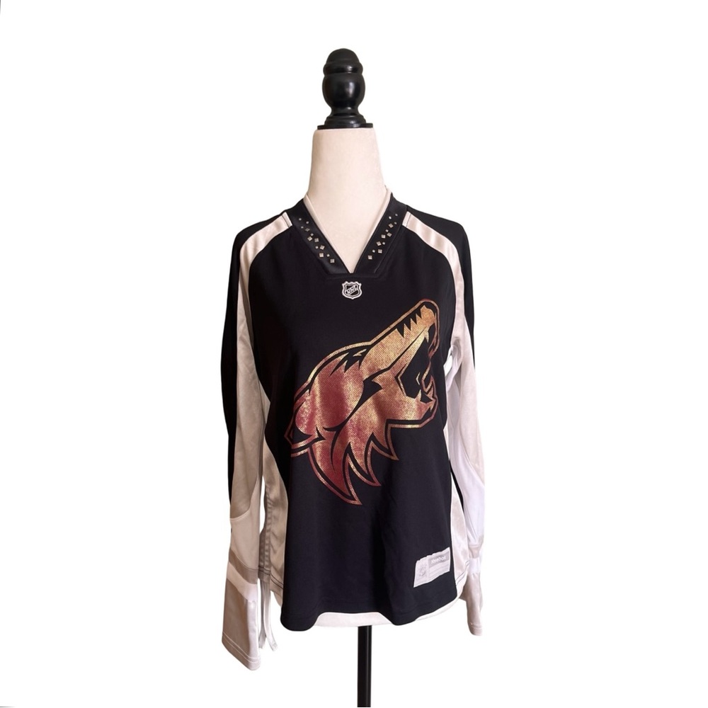 NWT Reebok Arizona Coyotes NHL Official Licensed Jersey Metallic Hockey Womens